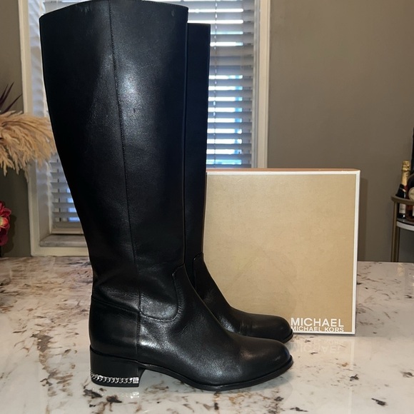Michael Kors Shoes - NEW Michael Kors Knee High Boots - Black Leather size 7.5/37